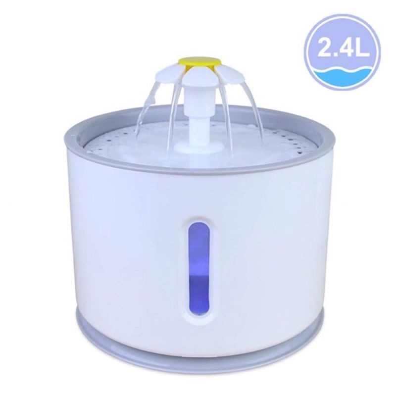 Smart Pet Drinking Fountain Flower Ultra-Quiet Cat Water Drinking Dispenser with LED Light and Automatic Power off