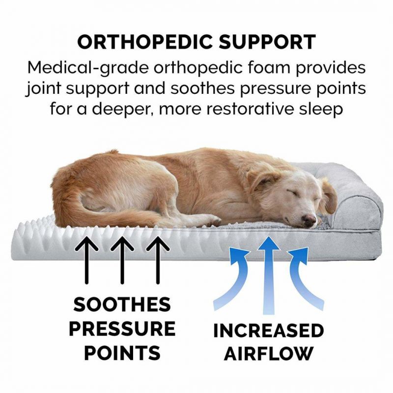 Removable and Washable Pet Sofa Bed Comfortable Memory Foam Sofa Dog Bed with Waterproof liner