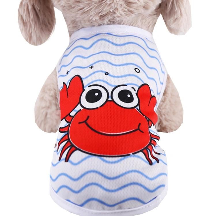 Cartoon Summer T-Shirt Puppy Vest Pets Clothing Mix Color Cat Breathable Cotton Dogs Clothes