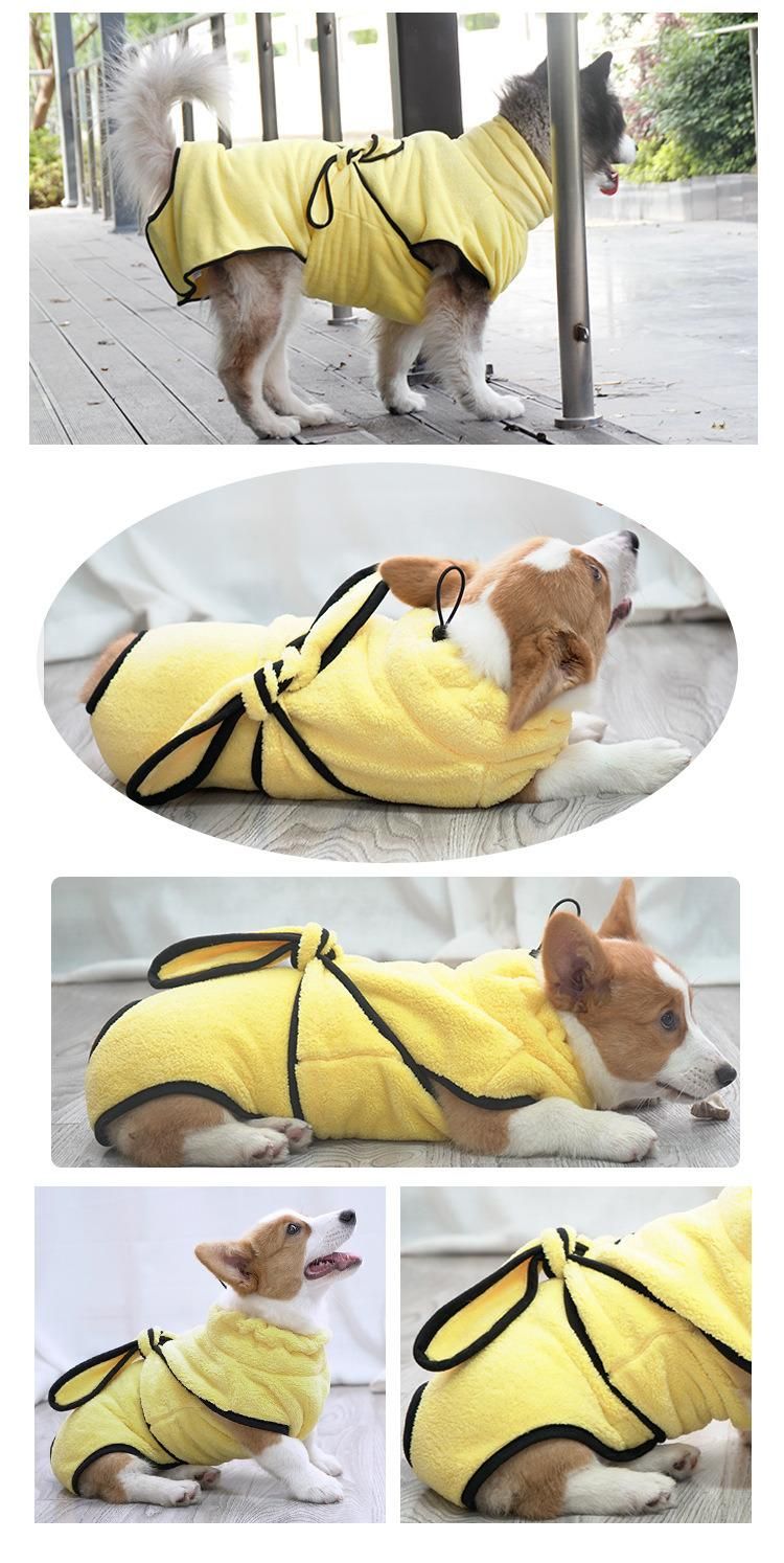Wholesale Cheap Pet Clothes Soft Fleece Absorbent Towels Dog Bathrobes