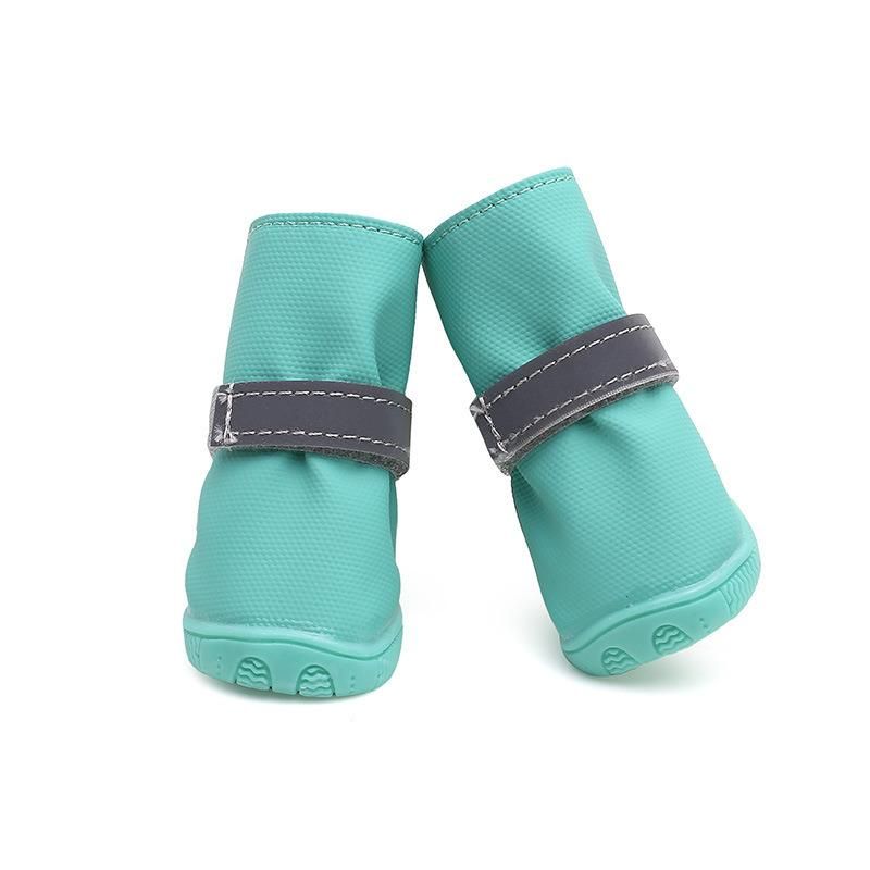 Waterproof Dog Shoes Small Dog Anti-Slip Rain Boots with Reflective Straps and Keep Warm Paw Protector for Dogs Walking Outdoor