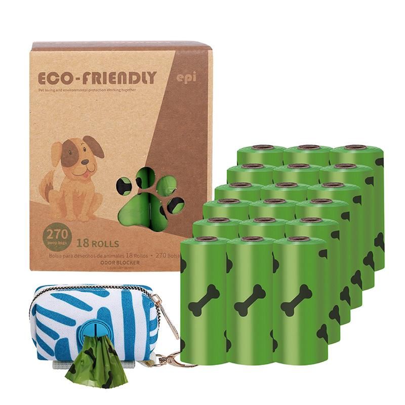 Dog Poop Bag Dispenser Pet Garbage Biodegradable Bag Garbage Dispenser PE 15 Macrons Customized Unscented and Scented 10PCS a Roll Waste Bags