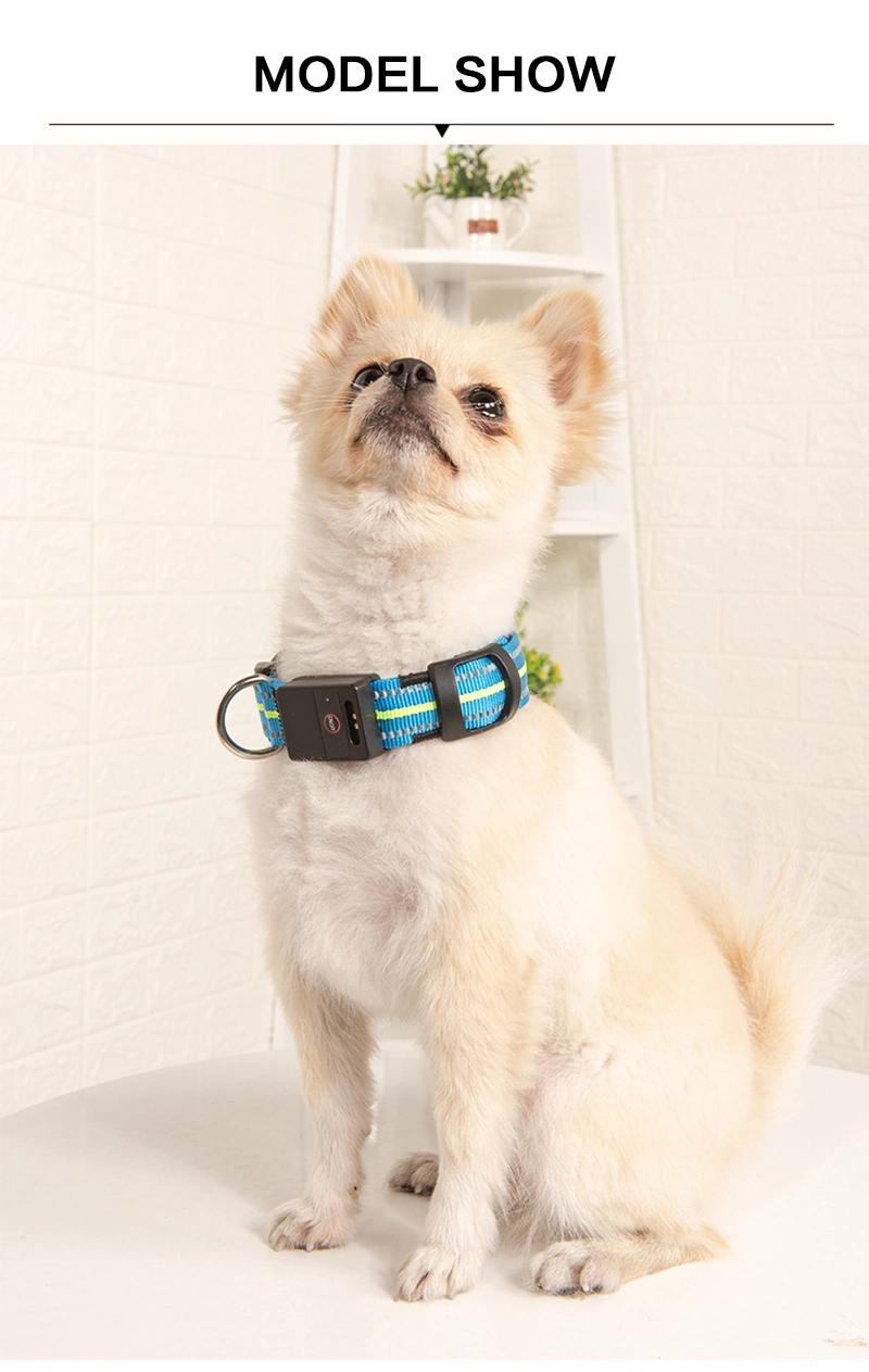 100% Waterproof Reflective Dog Collar Nylon Glowing Collar for Dogs