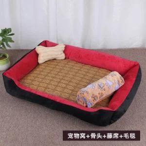 Pet Supplier New Coming Canvas Print Oblong Shape Pet Dog Beds