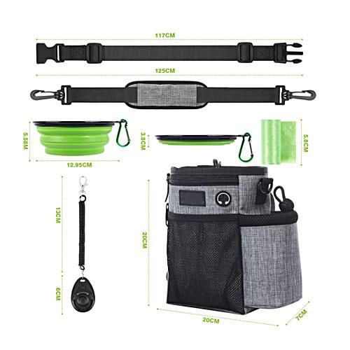Large Dog Treat Pouch Bag Waterproof Walking Bag Multiple Pockets