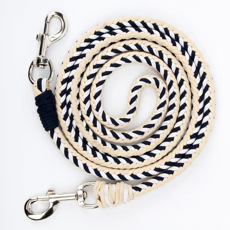 China Factory Handmade Hand-Knitted Muti Colors Cotton Dog Leash Strap Lead