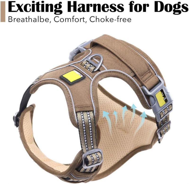 Outdoor Pet Vest Reflective Oxford Soft Breathable Vest Easy Control Pet Harness