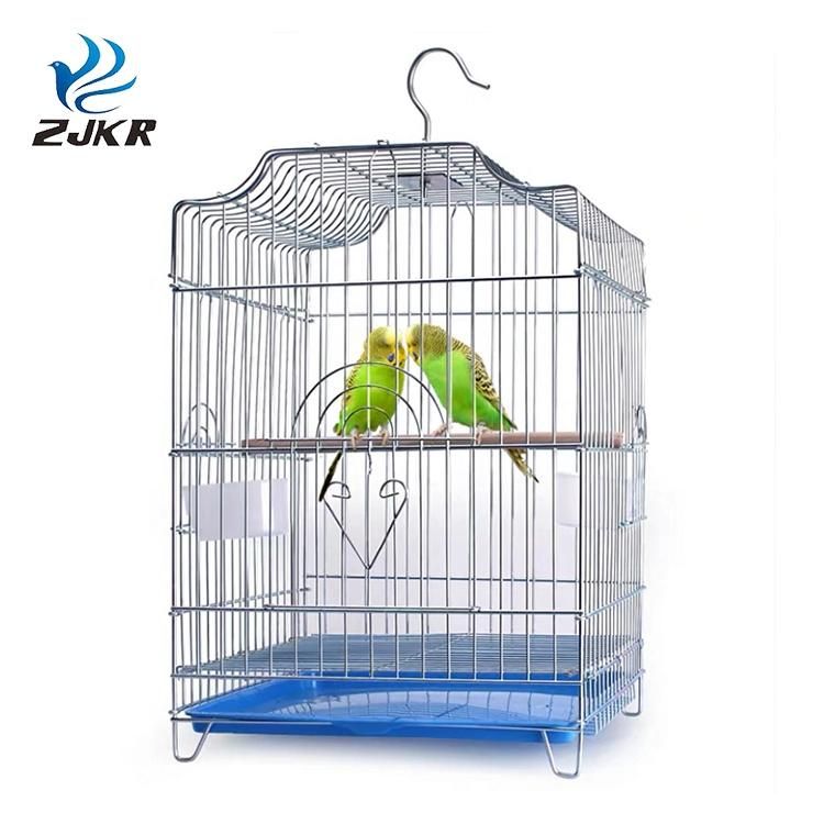 Detachable Electroplating Stainless Steel Super Large Bird Cages with Stand for Parrots Sale