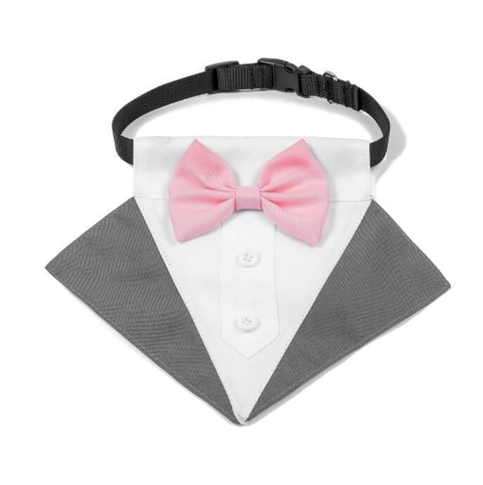 Dog Tuxedo Bandana with Bow Tie, Pet Costume Dog Wedding Bandana Gentleman Dog Attire Party Accessories