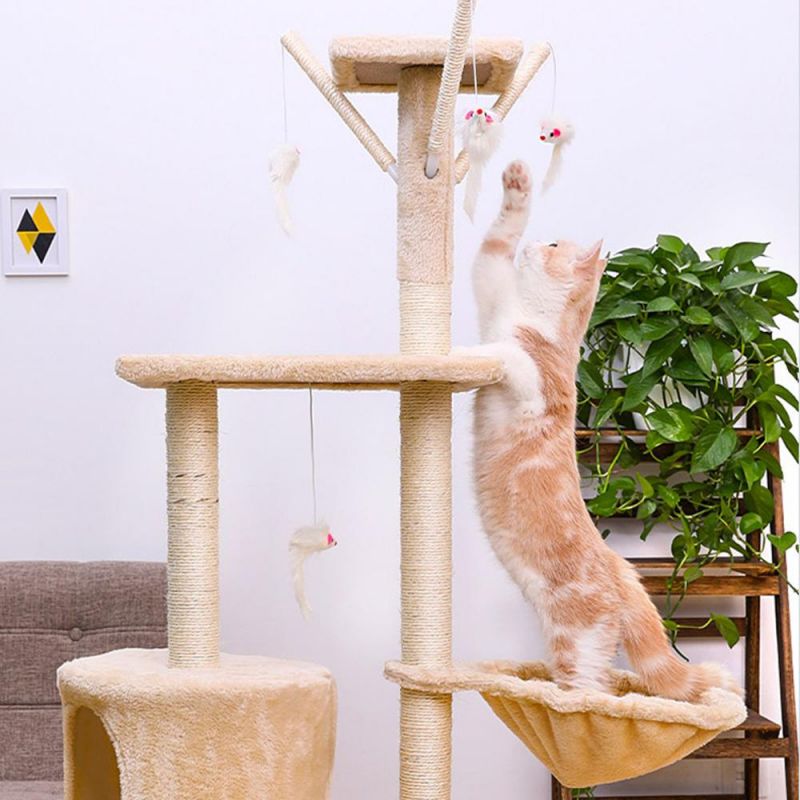 Cat Tree Tower Cat Condo Scratcher Post Pet Furniture with Hammock
