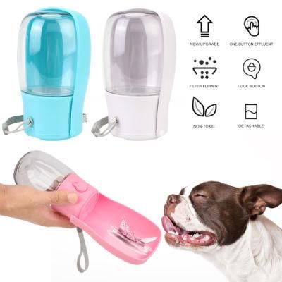 Pet Water Dispenser Feeder Foldable 300ml Bottle Bowl Drinker Cup
