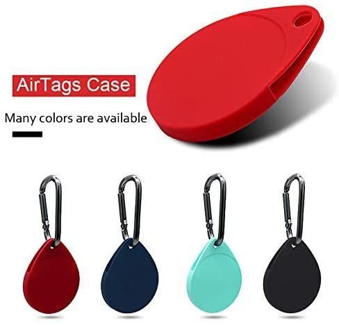 Compatible with Airtags Case Cover, Full Protective Silicone Airtags Accessories Skin Cover with Keychain