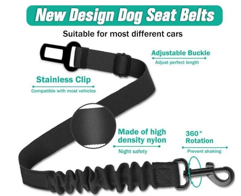 Dog Products, 3 Piece Set Retractable Dog Car Seatbelts Adjustable Pet Seat Belt for Vehicle Nylon Pet Safety Seat Belts Heavy Duty & Elastic & Durable Car Harn