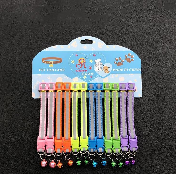 Wholesale Colorful 1.0cm 1.5cm 2.0cm Custom Reflective Light Reflecting Glistening Shiny Pet Dog Collar Pet Leash Harness Cat Collar