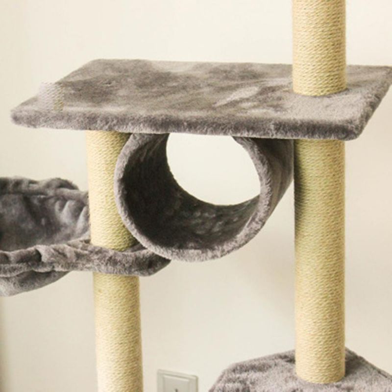 Top Pet Product Supplier Supply Cat Climbing Frame Kitten Scratching Column Cat Tree Jumping Platform Solid Wood Four Seasons Rattan Cat Scratching Board
