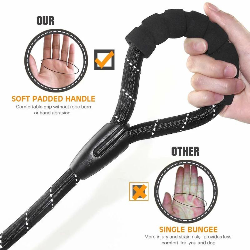 Heavy Duty Rope Dog Leash with Soft Handle Leash and Collar in One