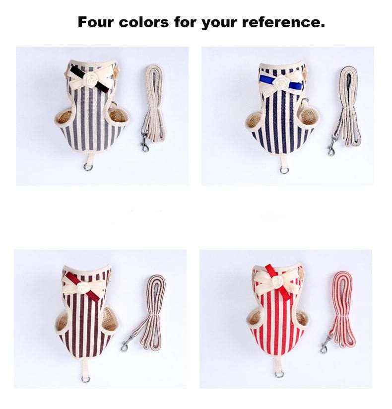 Multi Colors Breathable Adjustable Pet Cat Dog Harness with Leash