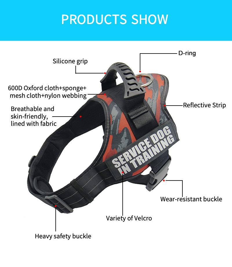 Explosion-Proof Rushed No Pull Outdoor Control Handle Safety Pet Vest Adjustable Reflective Dogs Harness