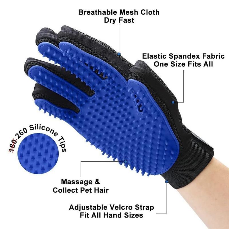 Pet Grooming Glove Silicone Cats Brush Comb Deshedding Hair Gloves Bath Cleaning Supplies