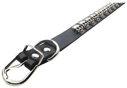 Pet Dog PU Leather Collar with Fashion Cool Skull Studded Adjustable Soft Dog Collar