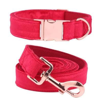 Wholesale New Design Durable Velvet Pet Dog Collar, Soft Comfortable Velvet Adjustable Dog Collar