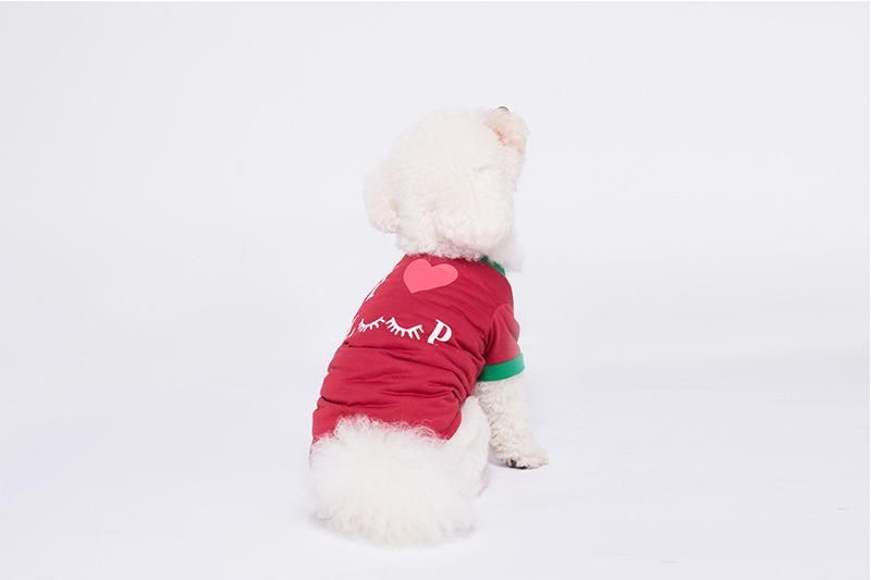 Hot Sale Fashion Round Neck Pet Coat for Small Dogs Spring Autumn Pet Couple Clothes Cute Warm Dog Coat