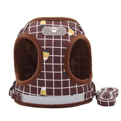 Classic Plaid Print Dog Vest Harness Pet Harness