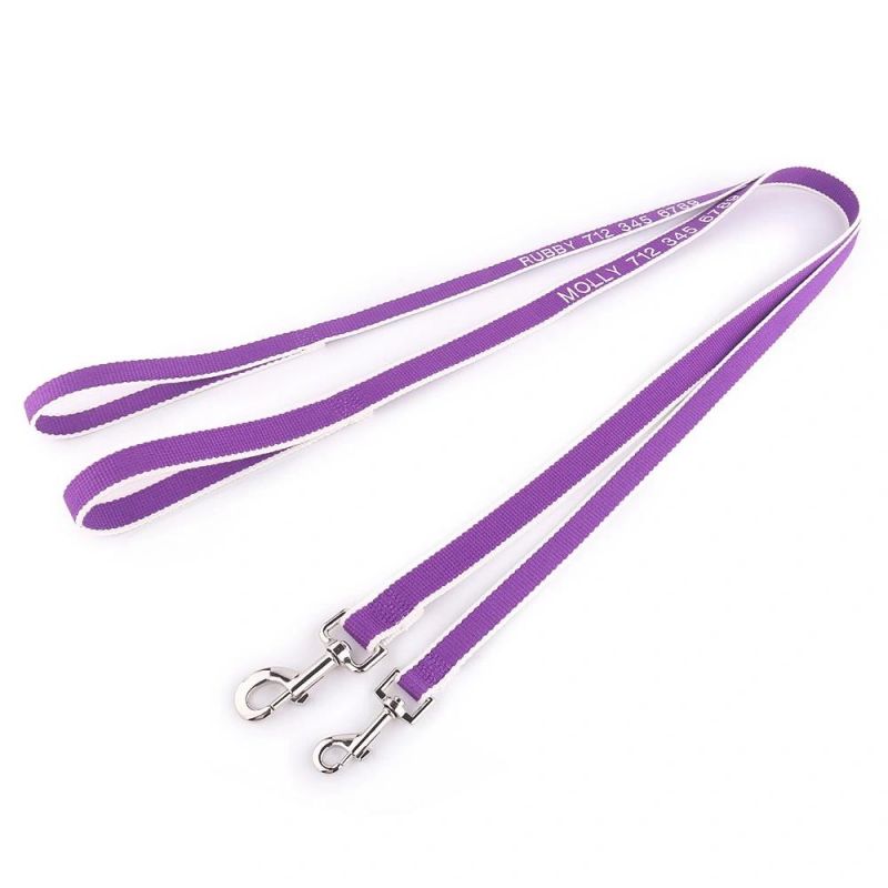 Bamboo Personalized Dog Leash Wholesale Custom Leashes Embroidered with Pet Name and Phone Number