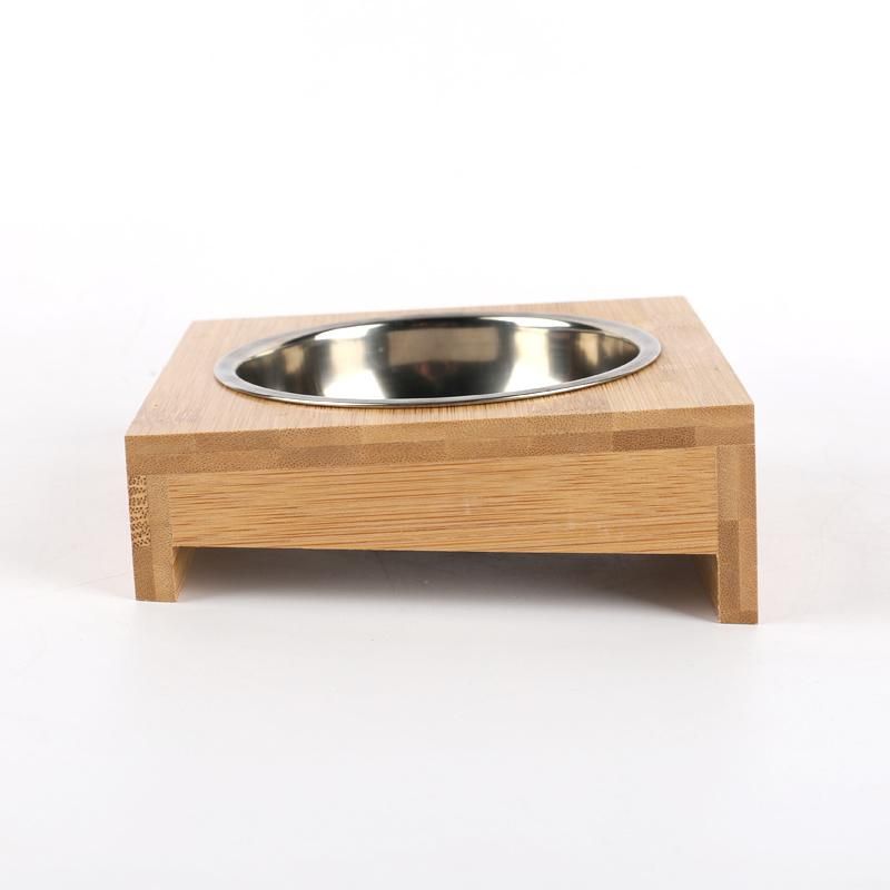 Wooden Elevated Dog/Pet/Cat Feeder with 2 Stainless Steel Bowls