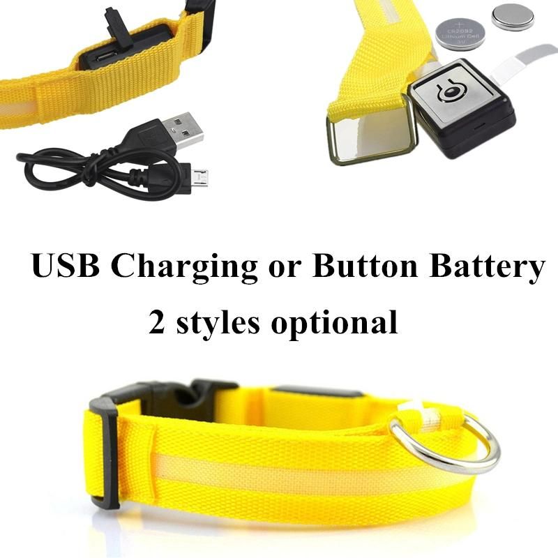 Adjustable LED Dog Collar Glowing Anti-Lost Safety Pet Luminous Collar