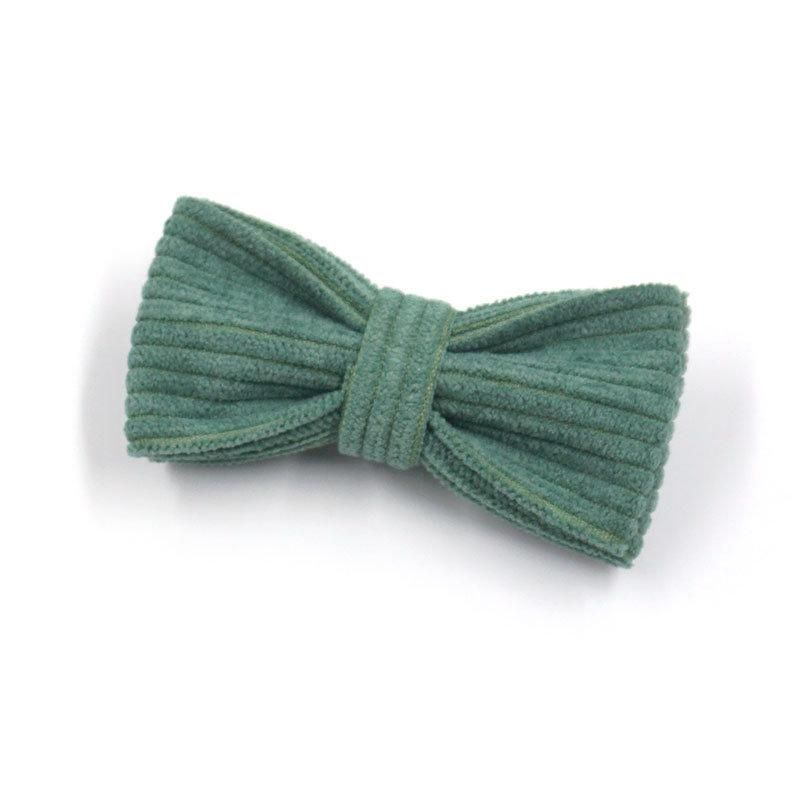 Unique Design Factory Price Cute Cat Collar with Bell Matched Bow Tie Custom Dark Green Corduroy Personalized Kitten Collars