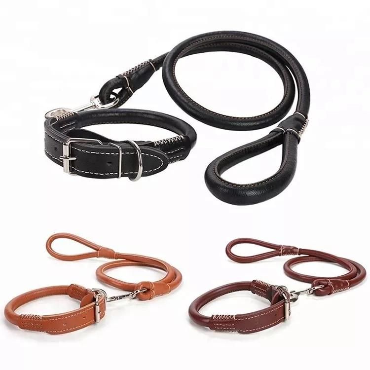 Amazon Wholesale Pet Supply Popular Pet Leash with Leather Dog Collar