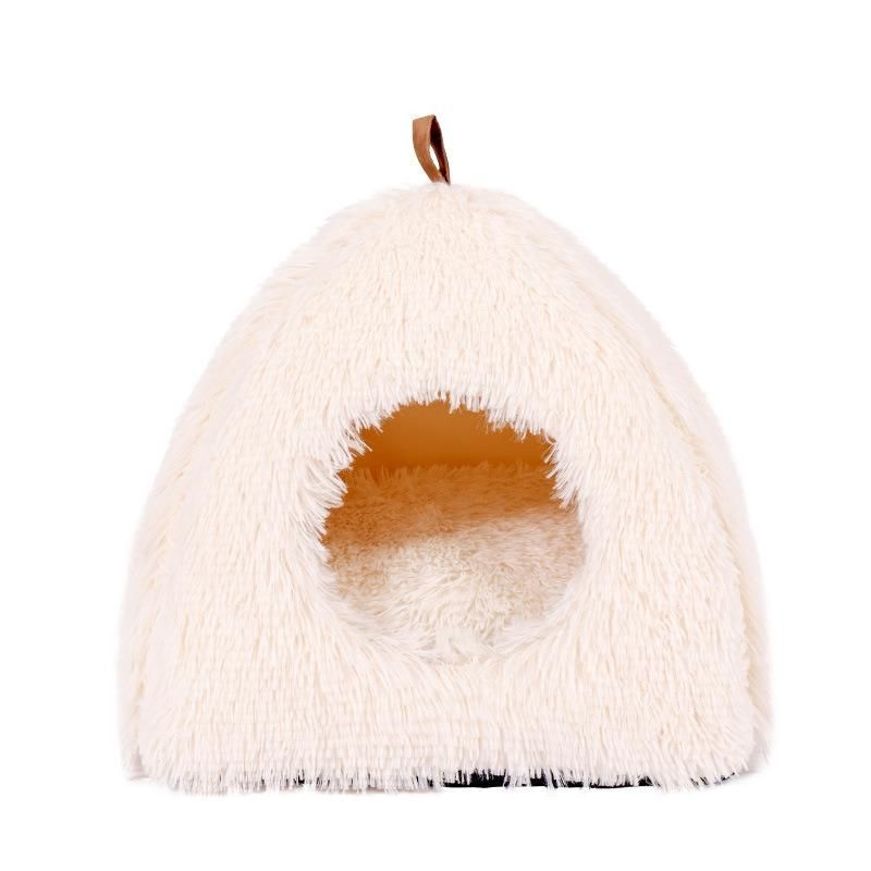 Cute Cat Bed Warm Pet Cozy Kitten Lounger Cushion Cat House Tent Very Soft Small Dog Bed for Washable