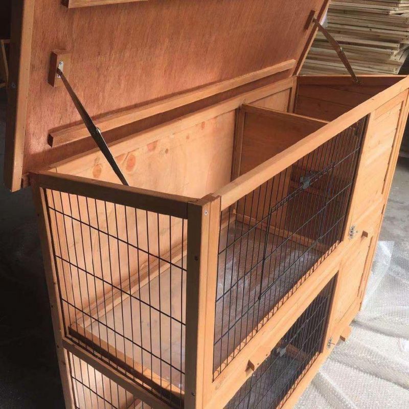 Detachable Double-Layer Solid Wood Fir Rabbit Cage Small and Medium Pet Kennel Poultry Breeding House Rabbit Hutch