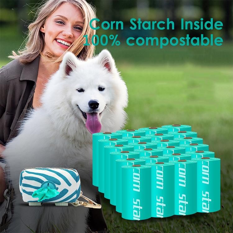 Wholesale Biodegradable Cornstarch Poop Bag PLA Fully Degradable Poop Bag Pet Garbage Bag Roll