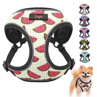 New Design Reflective Nylon Printed Dog Cat Vest Harness Pet