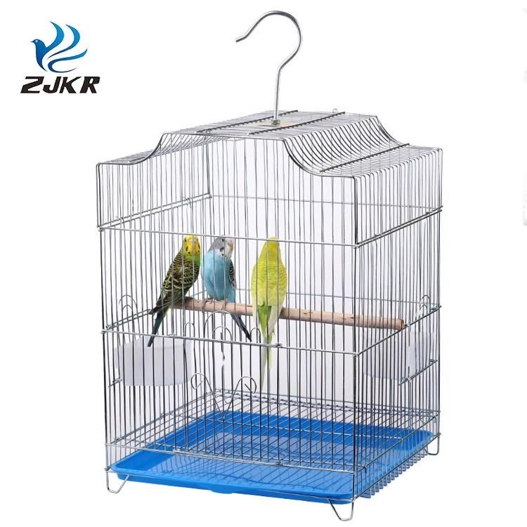 Detachable Electroplating Stainless Steel Super Large Bird Cages with Stand for Parrots Sale