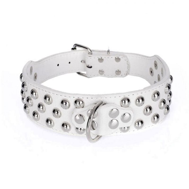 PU Leather Crocodile Print Pet Collar for Pitbull Boxer German Shepherd Dog Collar