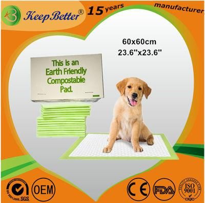 Biodegradable Pet Puppy Training Pad Made of Nonwoven and Pulp