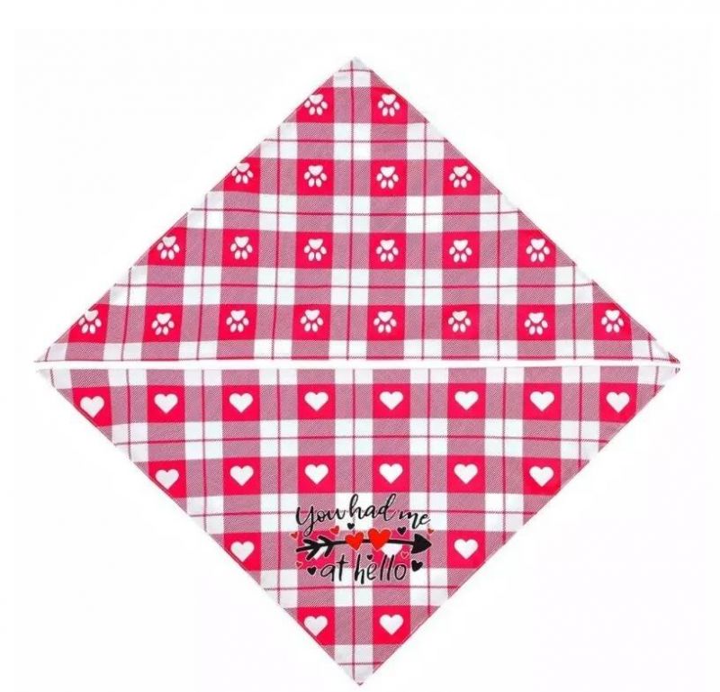 Amazon Valentine′ S Pet Day Pet Scarf Dog Love Pet Triangle Scarf Dog Bandana