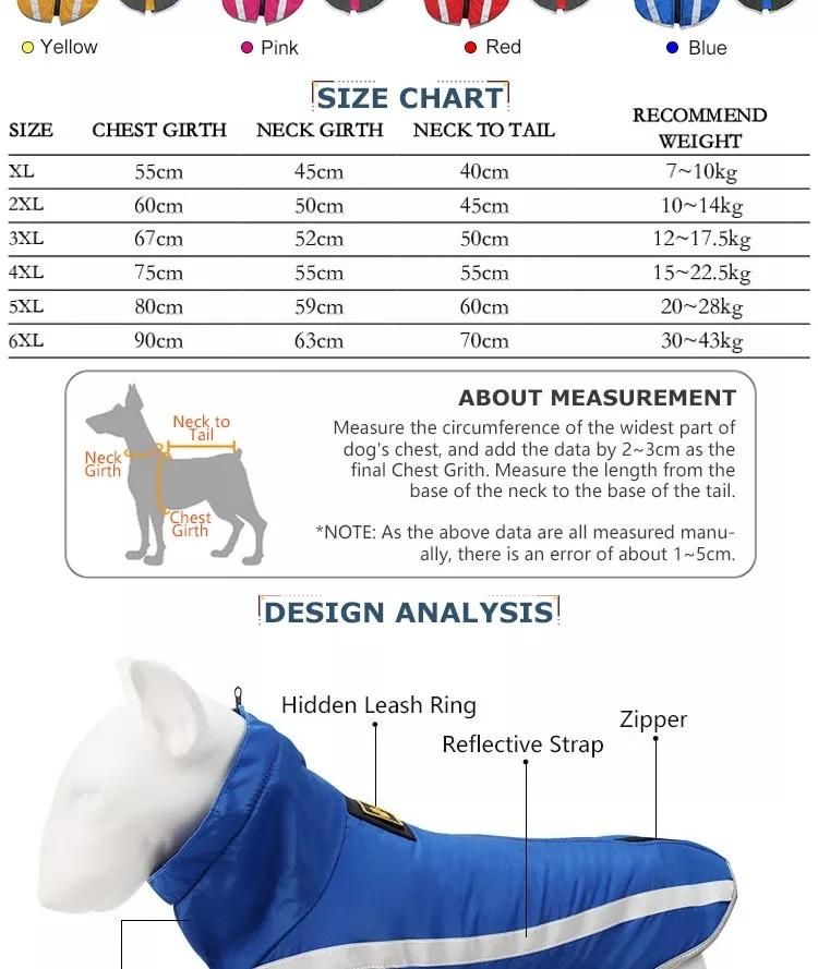 New Water Proof Dog Jackets Winter Pet Clothes Custom Designer Puppy Big Costume