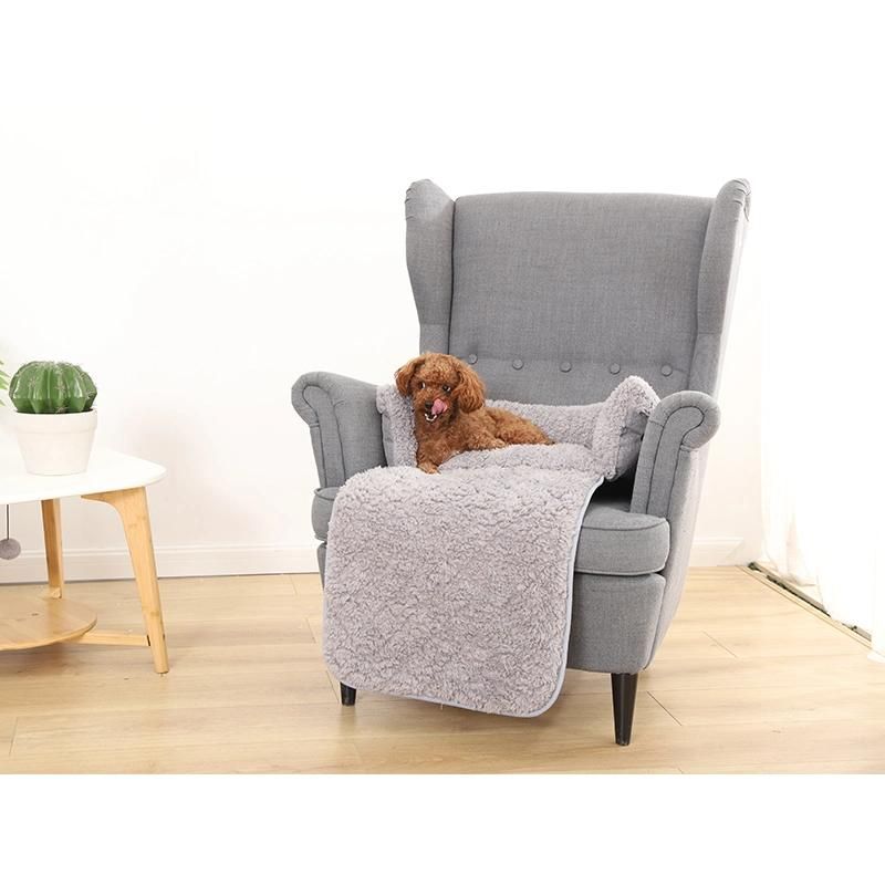 Recycle Material Long Plush Dog Bed Pet Blanket for Sofa