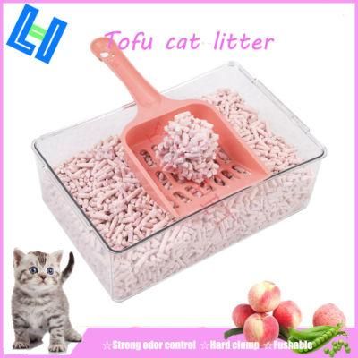 Tofu Cat Litter -Peach Scent, Strong Clump, Flushable, Odor Control