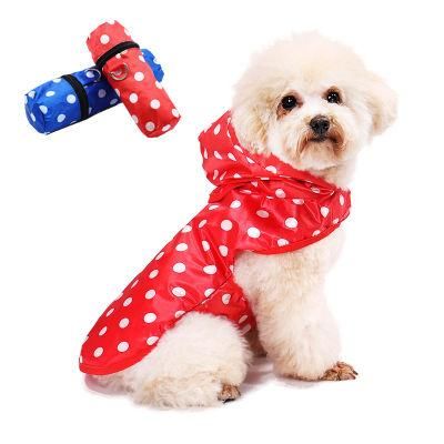Xs XL Dog Rain Coat Dog Clothes Waterproof Color Spots Pet Dog Poncho Raincoat with Package Bag