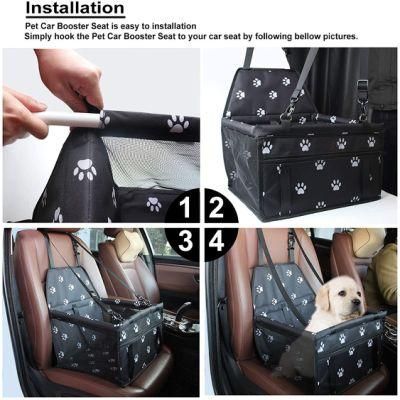 Travel Print Foldable Waterproof Mat for Car Pet Cradle Cover Dog Seat Bag
