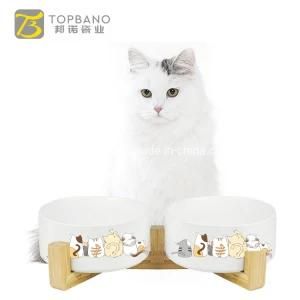 Wholesale Pet Customized Dog Feeder Water Bowl Pet Feeder Ceramic Cat Dog Feeding Bowl From Topbano