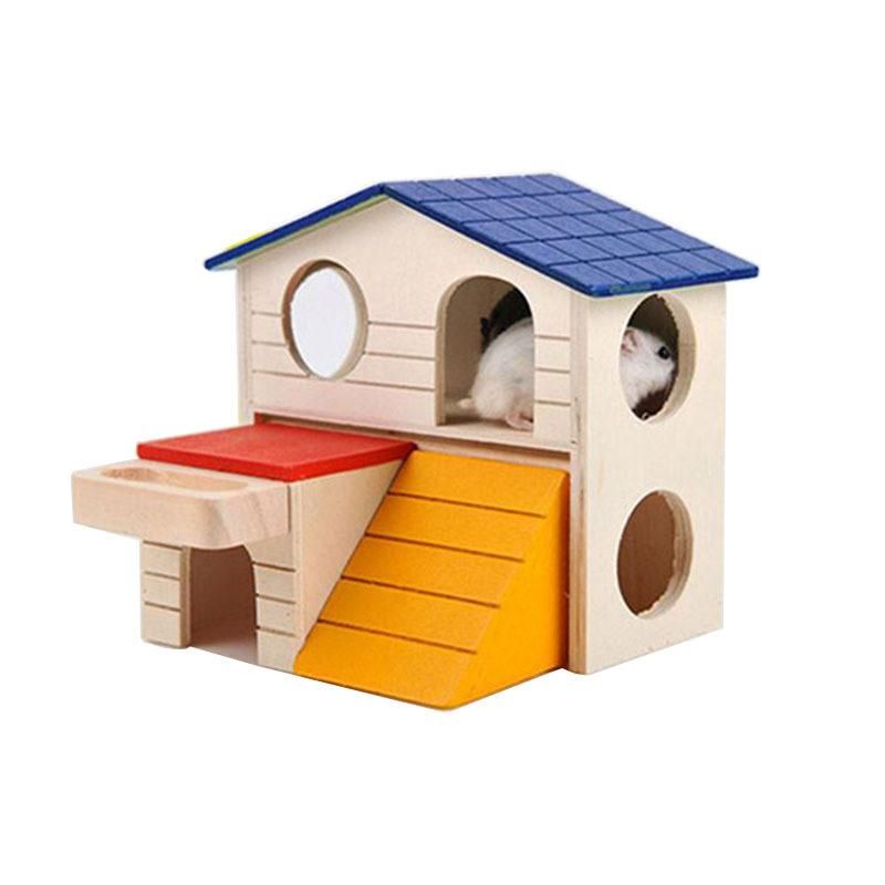 Factory Direct Wooden Hamster Small House Pet Wooden Small Cage Can Be