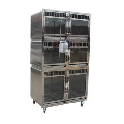 Wall-Mounted Stainless Steel Pet Display Foster, Hospitalization Cage