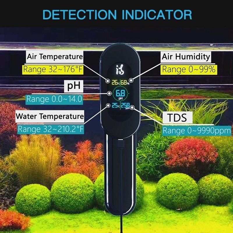 Aquarium Accessories Temp/pH/TDS/Air Temp/Humidity Tester Digital LCD Aquarium Thermometer