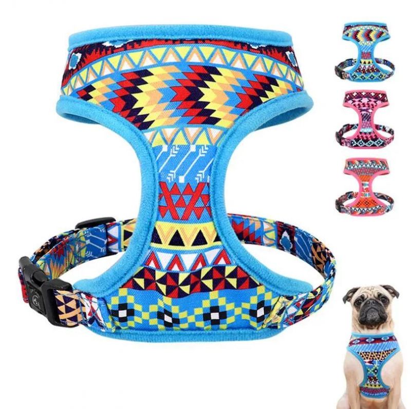 Custom Print Sublimation Dog Harness with Leash and Collar